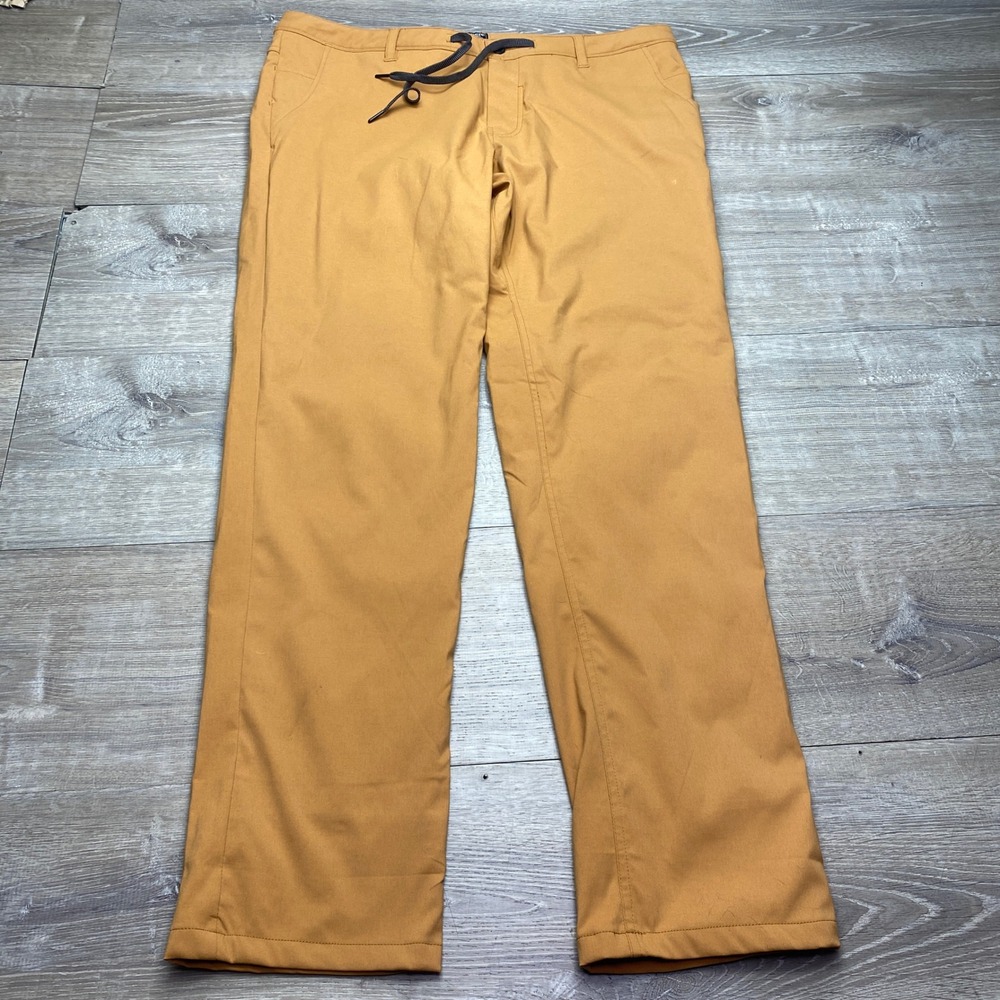 686 Pants Everywhere Merino Lined Mens 38x34 Brown Nylon Spandex Slim Fit